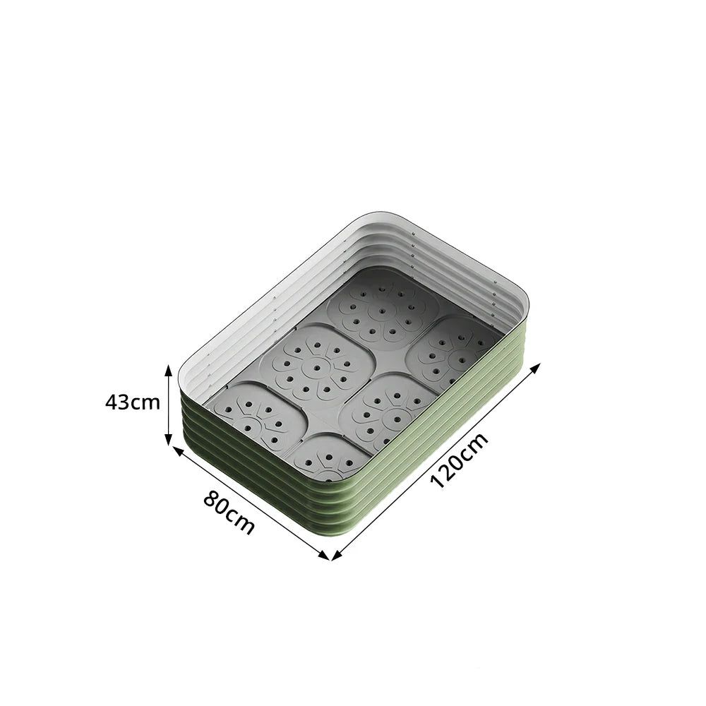 SOLARA Modular Raised Garden Bed with Water Reservoir Reinforced Outdoor Planter Box 120x80x43cm for Balcony Courtyard