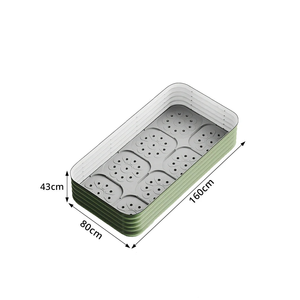 SOLARA Modular Raised Garden Bed with Water Reservoir Reinforced Outdoor Planter Box 160x80x43cm for Balcony Courtyard