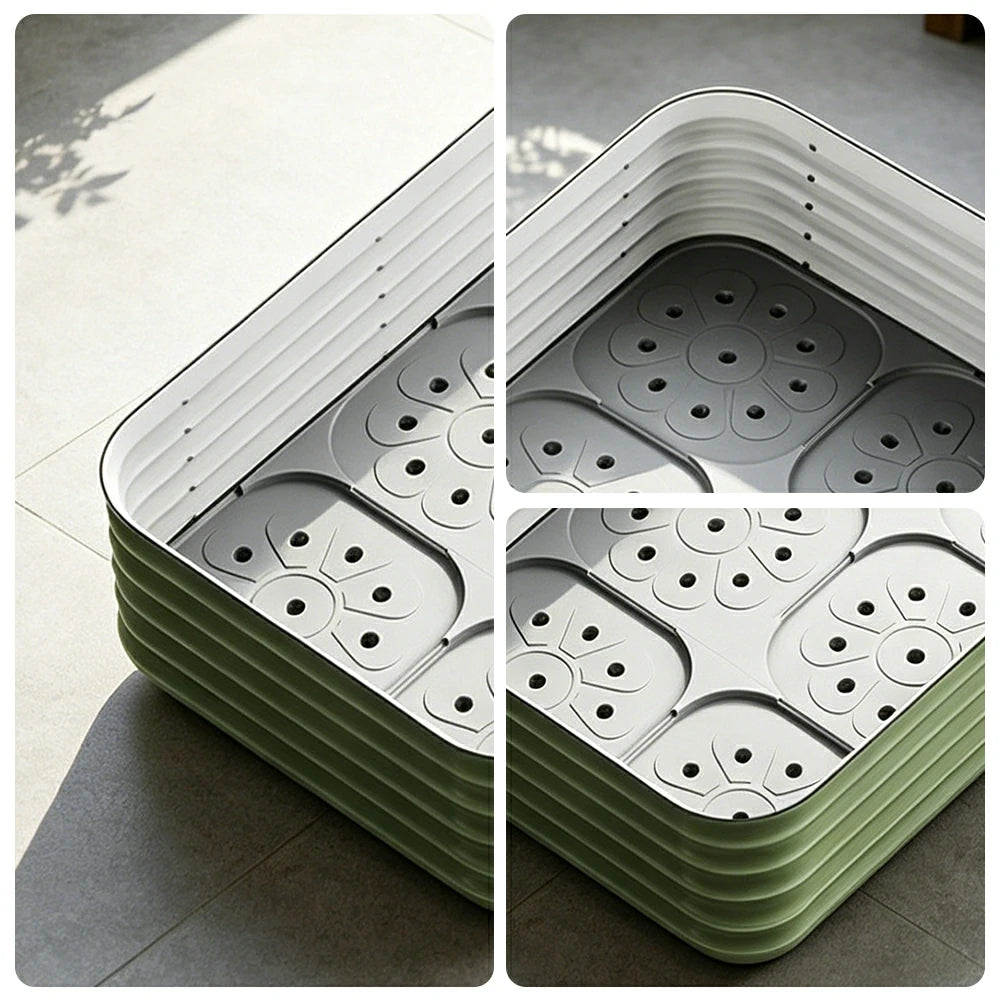 SOLARA Modular Raised Garden Bed with Water Reservoir Reinforced Outdoor Planter Box 200x80x43cm for Balcony Courtyard