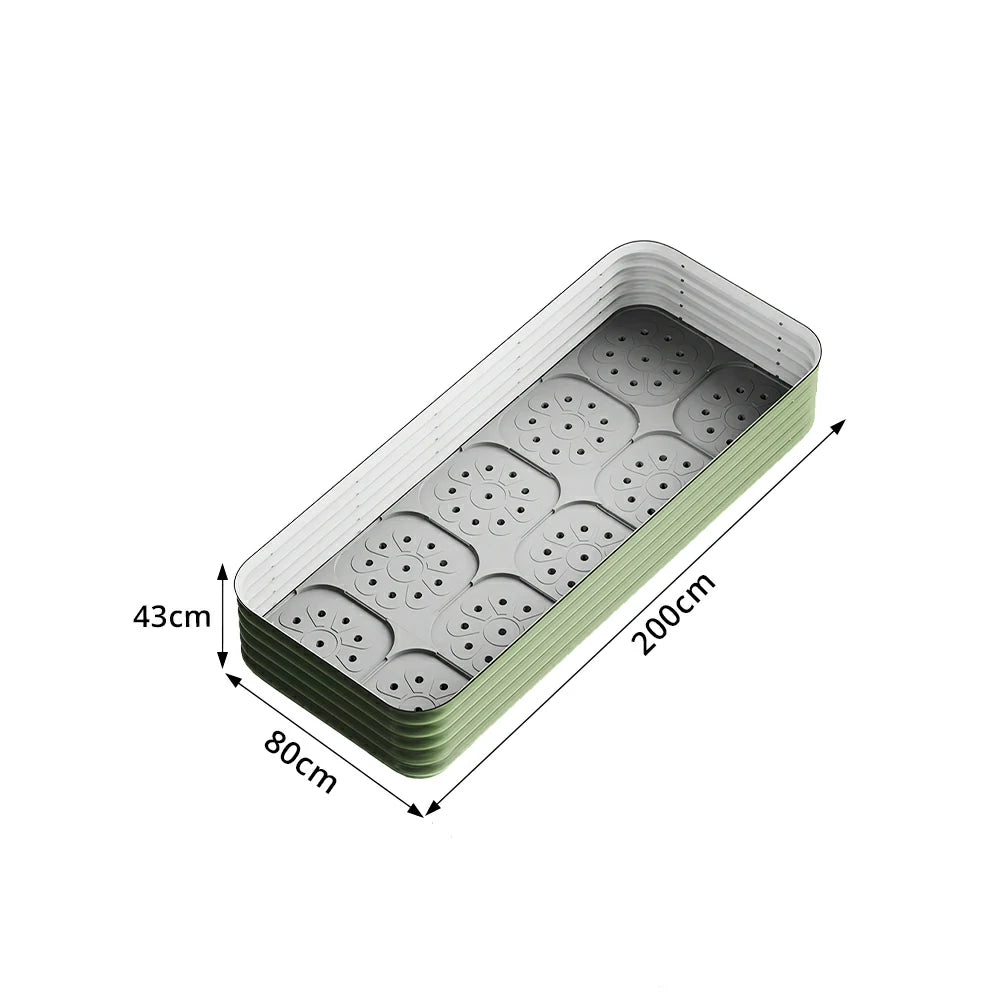 SOLARA Modular Raised Garden Bed with Water Reservoir Reinforced Outdoor Planter Box 200x80x43cm for Balcony Courtyard