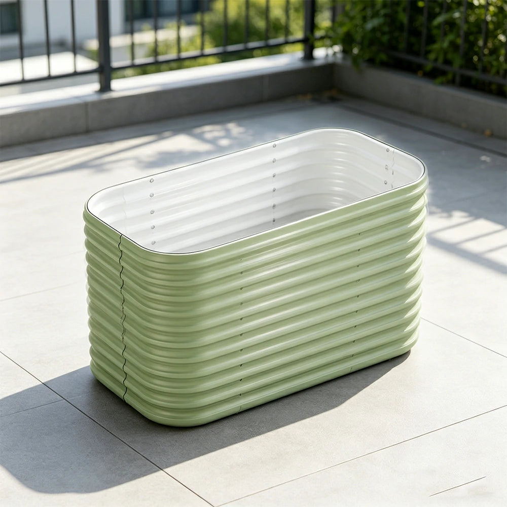 SOLARA Modular Raised Garden Bed with Water Reservoir Reinforced Outdoor Planter Box 80x40x80cm for Balcony Courtyard