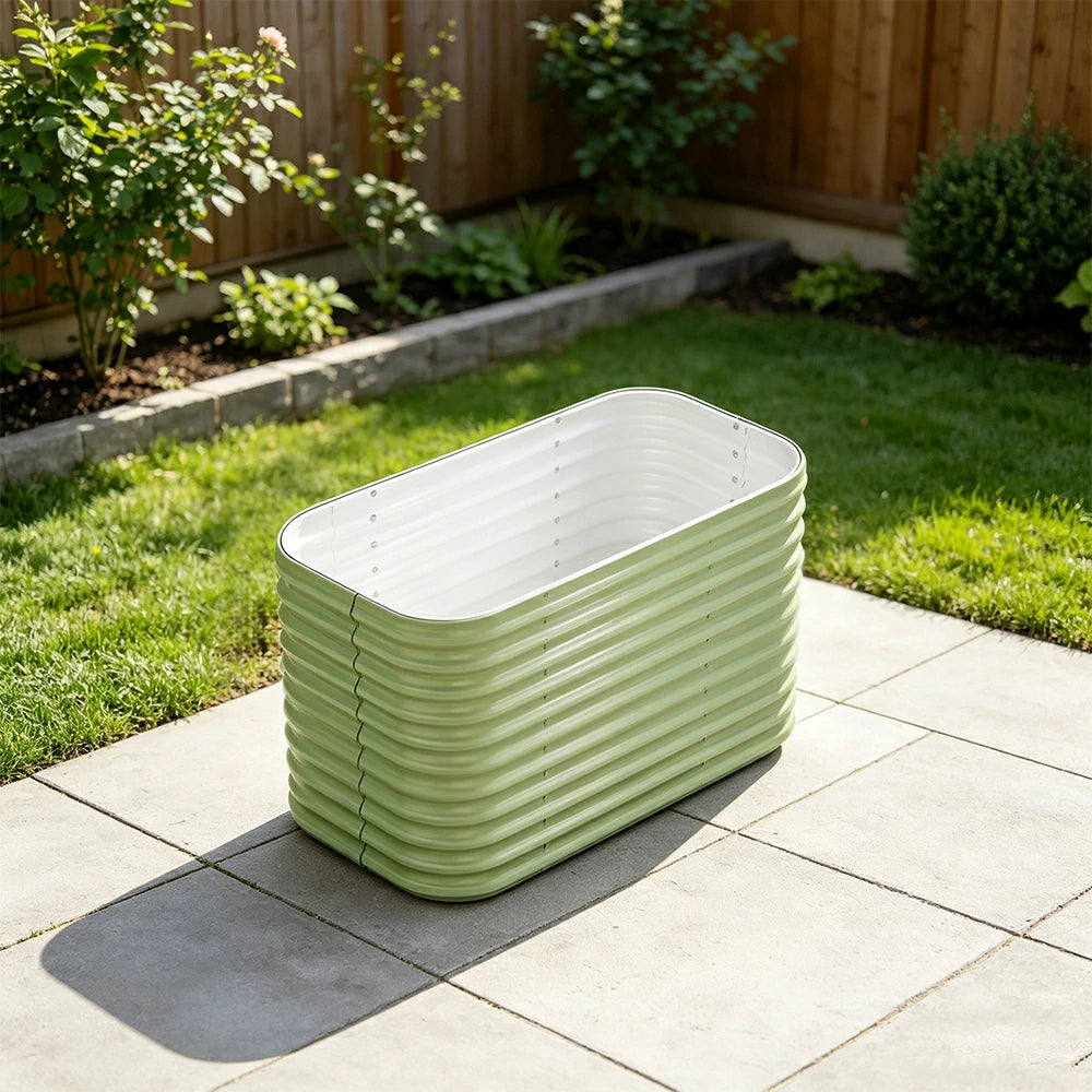SOLARA Modular Raised Garden Bed with Water Reservoir Reinforced Outdoor Planter Box 80x40x80cm for Balcony Courtyard