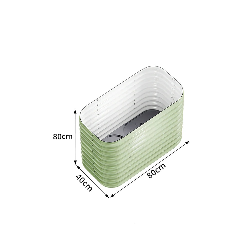 SOLARA Modular Raised Garden Bed with Water Reservoir Reinforced Outdoor Planter Box 80x40x80cm for Balcony Courtyard