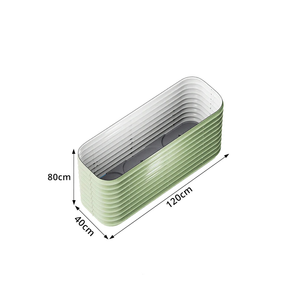 SOLARA Modular Raised Garden Bed with Water Reservoir Reinforced Outdoor Planter Box 120x40x80cm for Balcony Courtyard