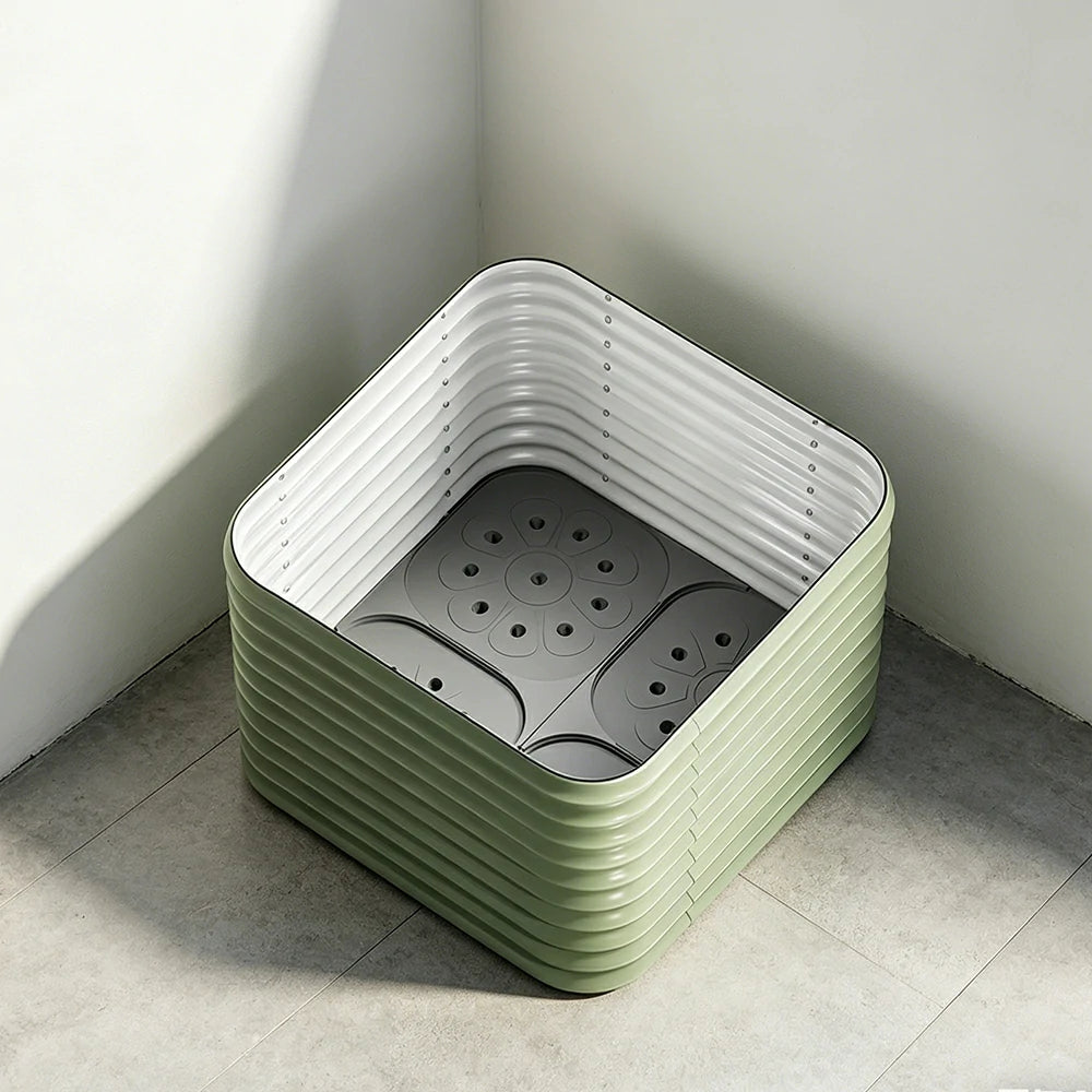 SOLARA Modular Raised Garden Bed with Water Reservoir Reinforced Outdoor Planter Box 80x80x75cm for Balcony Courtyard