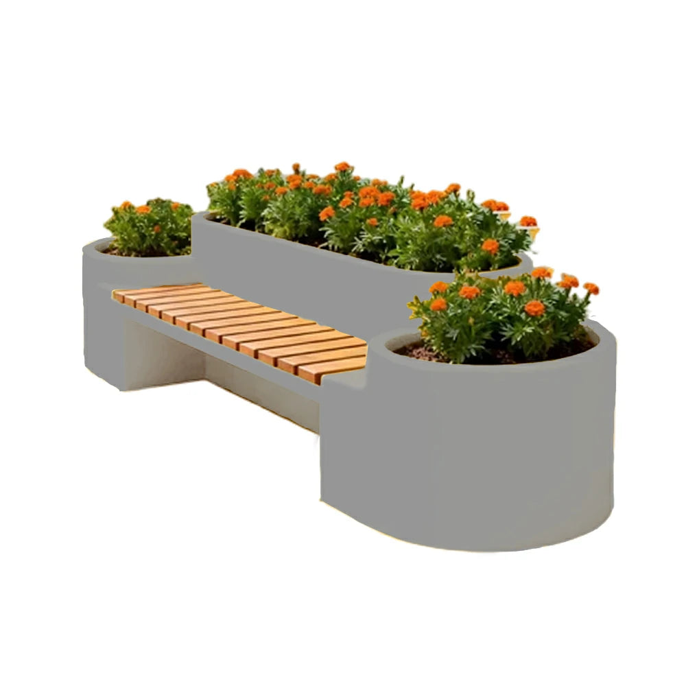 SOLARA 120/150/180cm Outdoor Metal Planter Box Thick Galvanized Steel Frame with High-Temp Coating for Commercial Patio Terrace - White