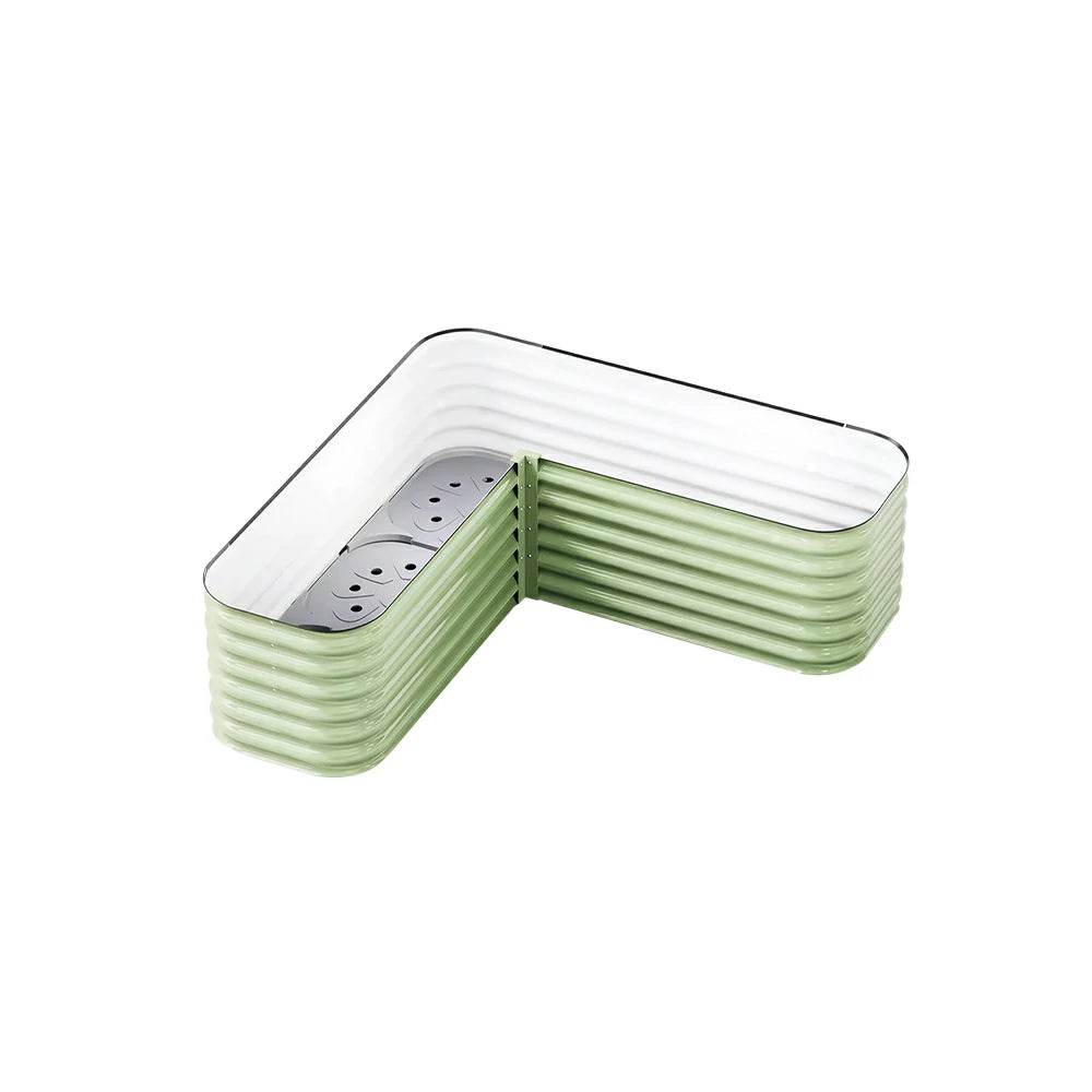 SOLARA Modular Raised Garden Bed with Water Reservoir Reinforced Outdoor Planter Box 120x40x43cm for Balcony Courtyard