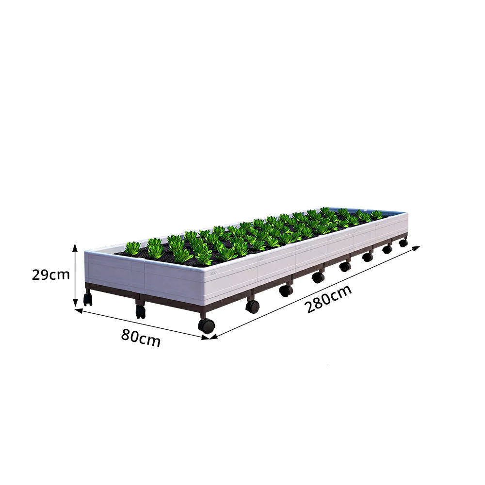 SOLARA Heavy Duty Raised Garden Bed Reinforced PP Outdoor Planter Box 336L for Balcony Patio Garden - White