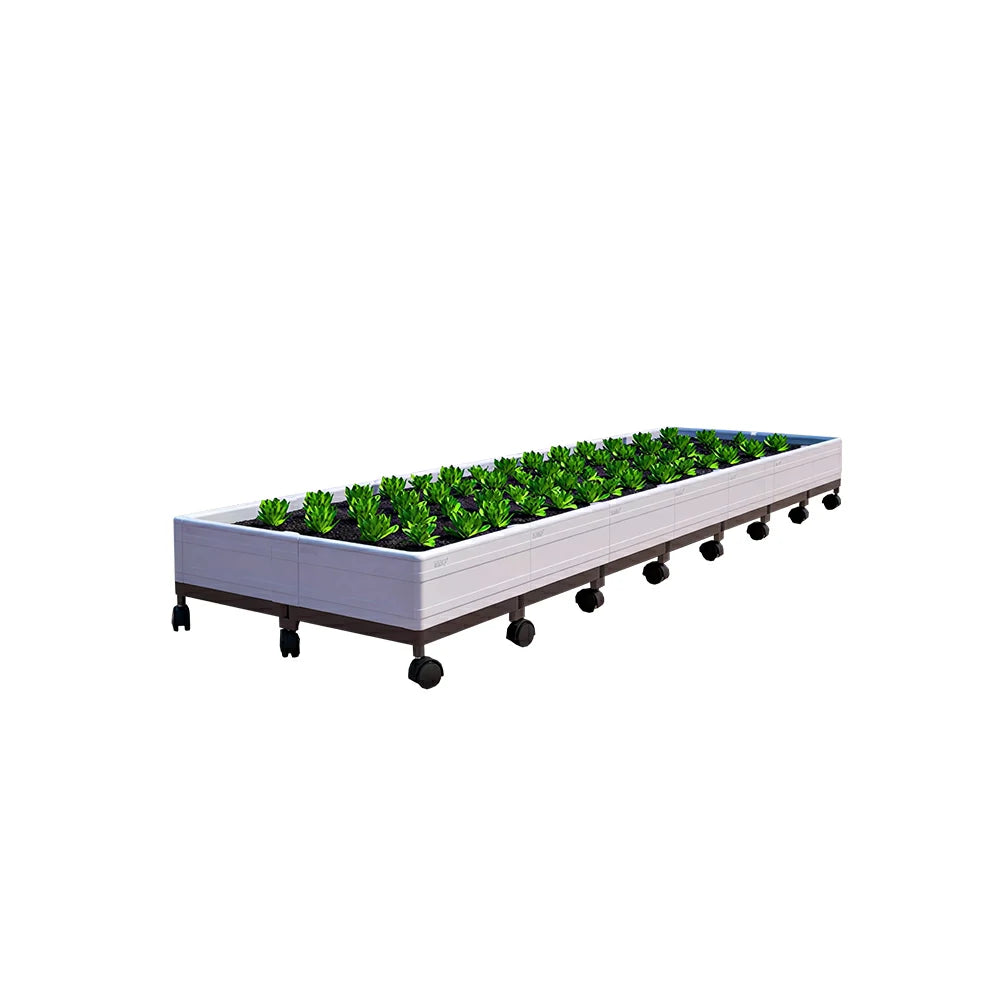 SOLARA Heavy Duty Raised Garden Bed Reinforced PP Outdoor Planter Box 336L for Balcony Patio Garden - White