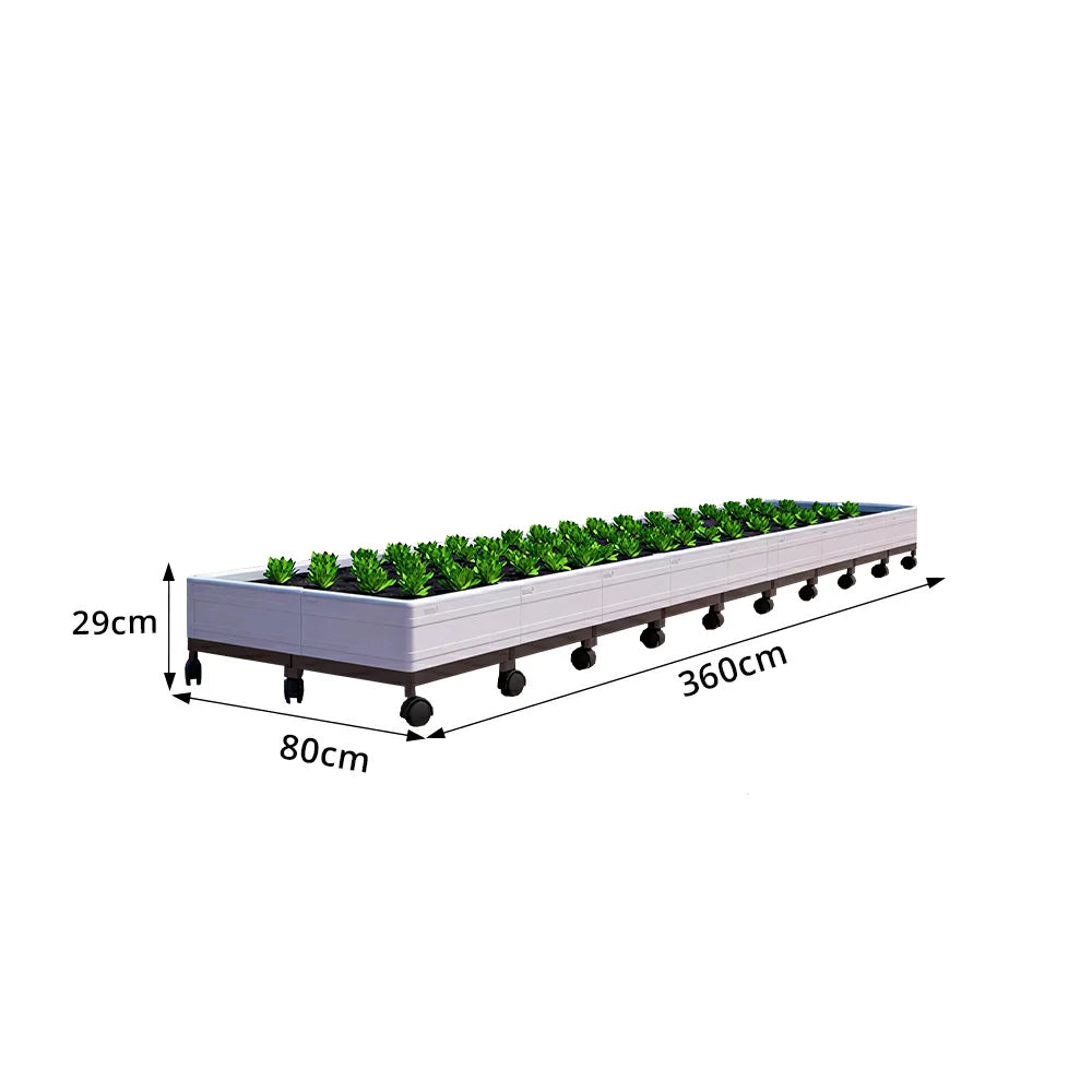 SOLARA Heavy Duty Raised Garden Bed Reinforced PP Outdoor Planter Box 432L for Balcony Patio Garden - White