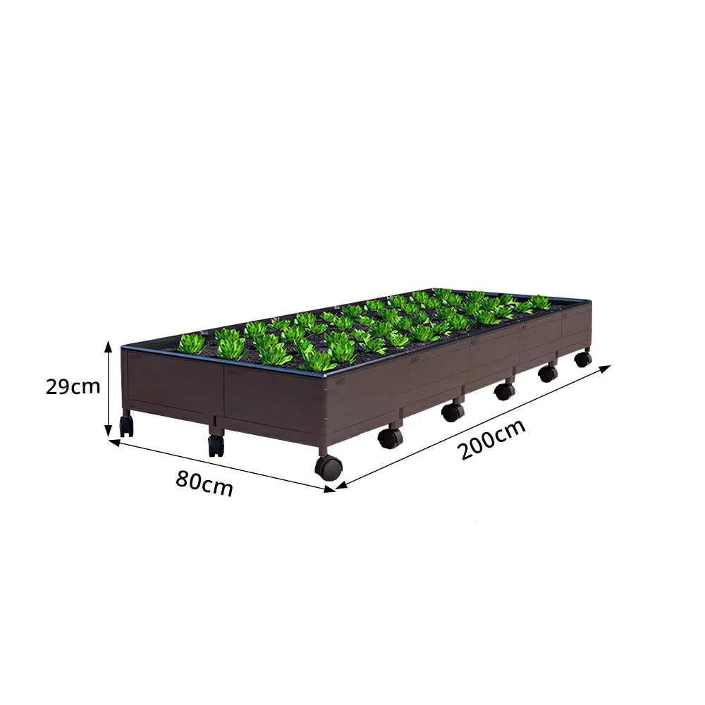 SOLARA Heavy Duty Raised Garden Bed Reinforced PP Outdoor Planter Box 240L for Balcony Patio Garden - Black