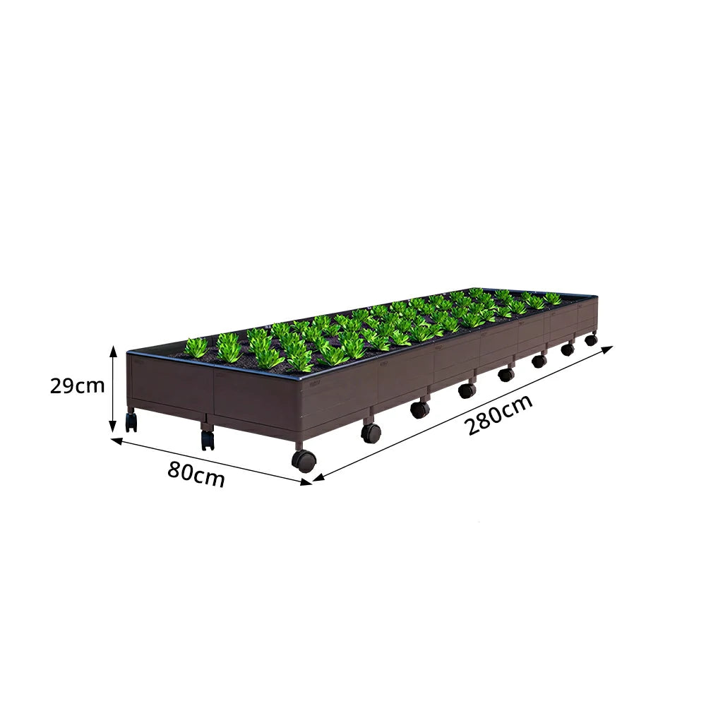 SOLARA Heavy Duty Raised Garden Bed Reinforced PP Outdoor Planter Box 336L for Balcony Patio Garden - Black