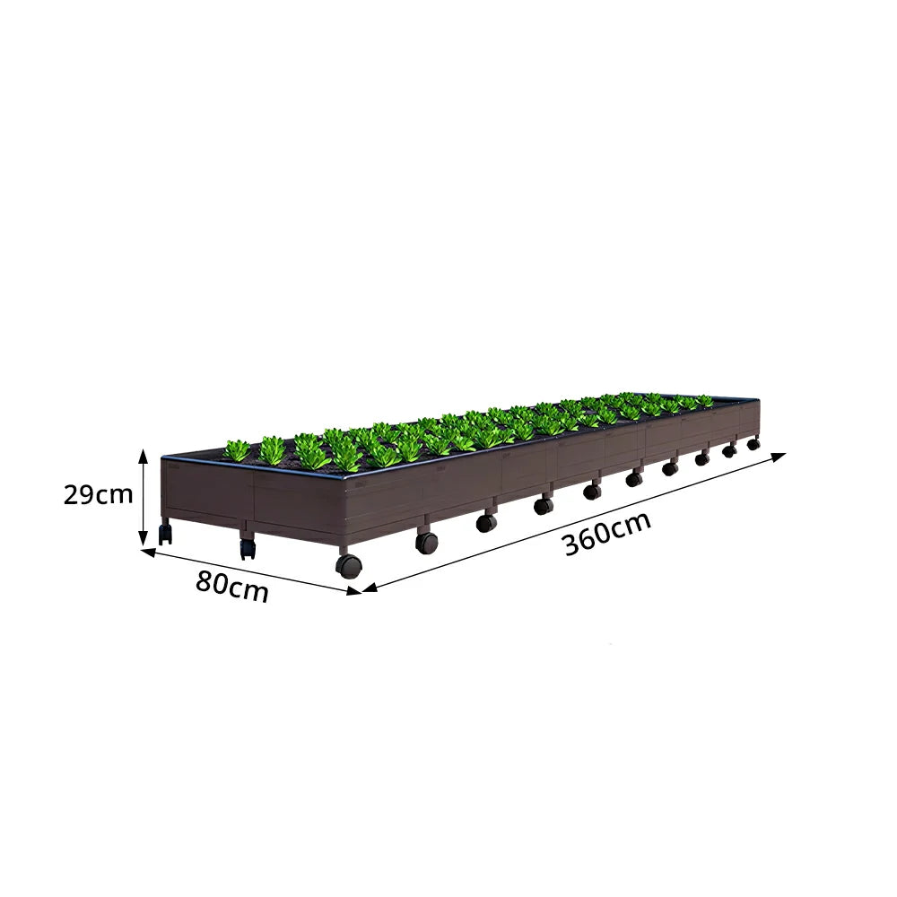 SOLARA Heavy Duty Raised Garden Bed Reinforced PP Outdoor Planter Box 432L for Balcony Patio Garden - Black