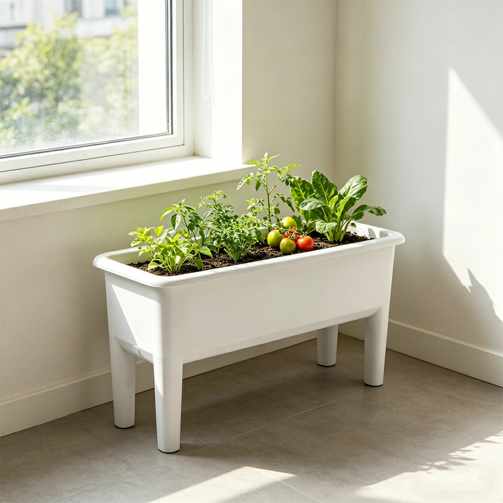 SOLARA Raised Garden Bed with Water Management System Ergonomic Outdoor Planter for Balcony Patio Indoor Garden