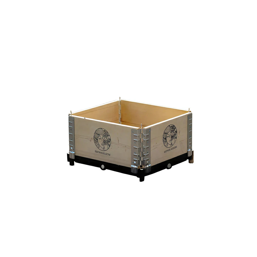 SOLARA Solid Wood Raised Garden Bed with Reinforced Frame Grow Bag Planter Box 50x40x26.5cm for Balcony Patio
