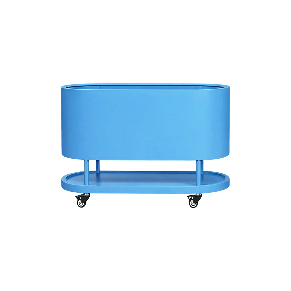 SOLARA Mobile Planter Box with Stainless Steel Frame Leak-Proof Rolling Garden Bed 80/100/120cm for Indoor Outdoor - Blue
