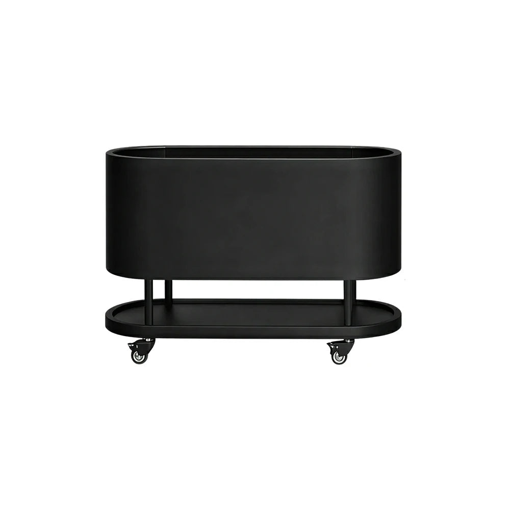 SOLARA Mobile Planter Box with Stainless Steel Frame Leak-Proof Rolling Garden Bed 80/100/120cm for Indoor Outdoor - Black
