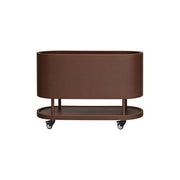 SOLARA Mobile Planter Box with Stainless Steel Frame Leak-Proof Rolling Garden Bed 80/100/120cm for Indoor Outdoor - Brown