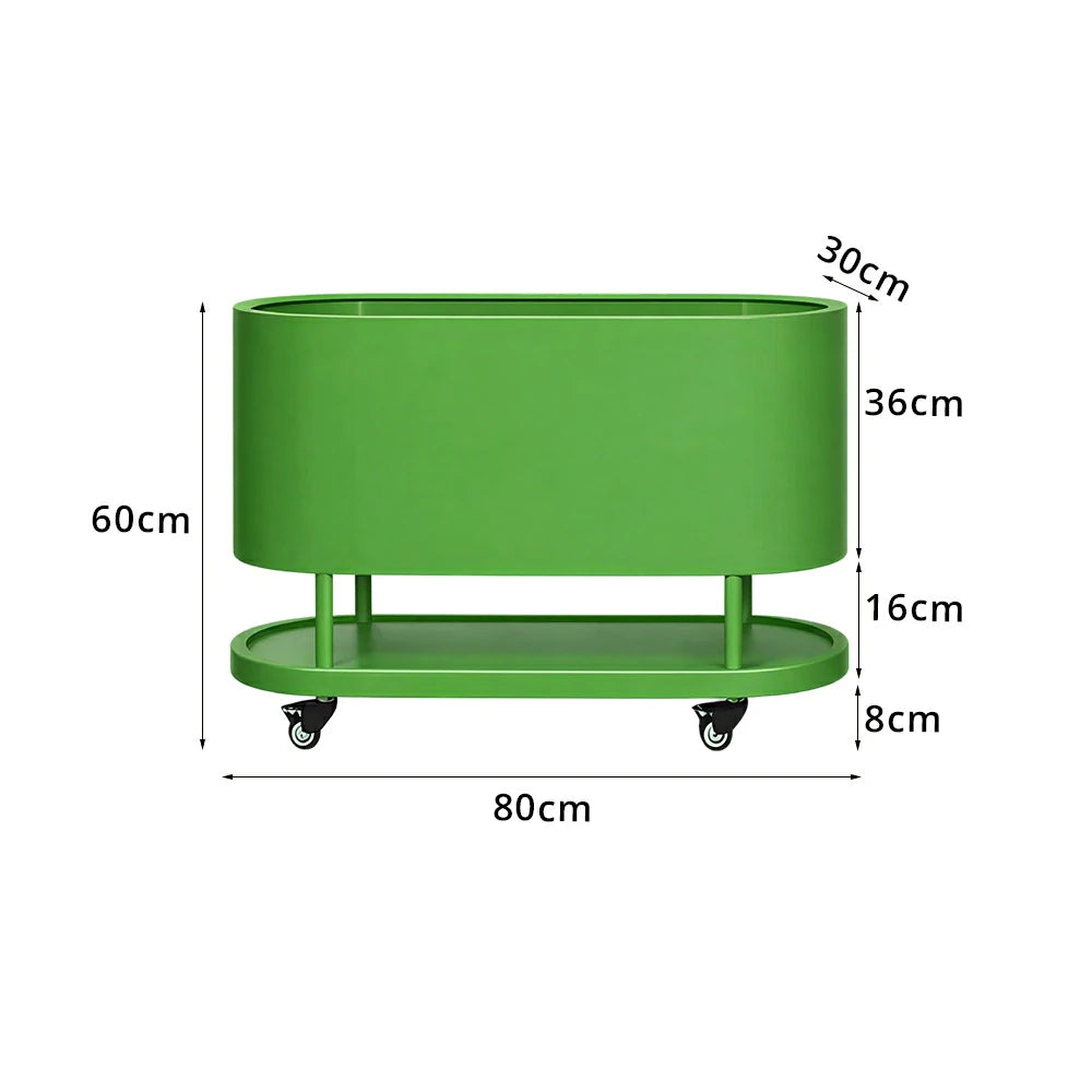 SOLARA Mobile Planter Box with Stainless Steel Frame Leak-Proof Rolling Garden Bed 80/100/120cm for Indoor Outdoor - Green