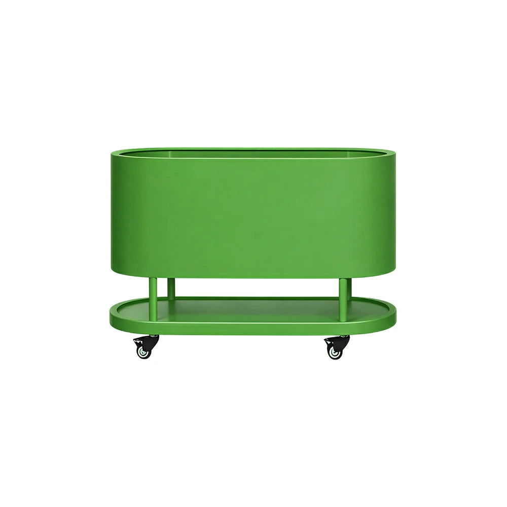 SOLARA Mobile Planter Box with Stainless Steel Frame Leak-Proof Rolling Garden Bed 80/100/120cm for Indoor Outdoor - Green