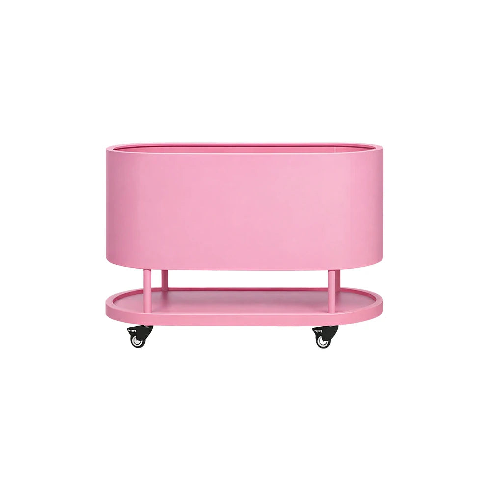 SOLARA Mobile Planter Box with Stainless Steel Frame Leak-Proof Rolling Garden Bed 80/100/120cm for Indoor Outdoor - Pink