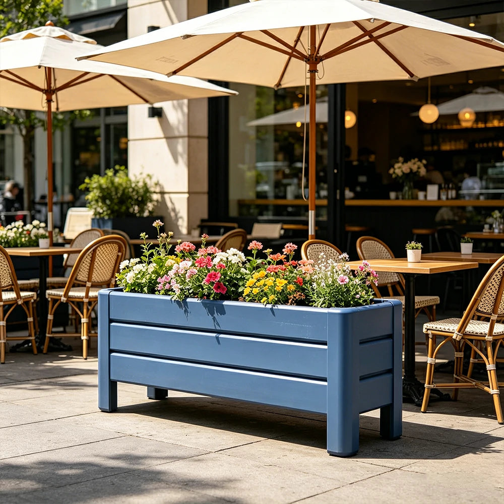 SOLARA Hollow Aluminum Raised Garden Bed Weather Resistant Outdoor Planter Box 100/120cm for Balcony Patio Garden