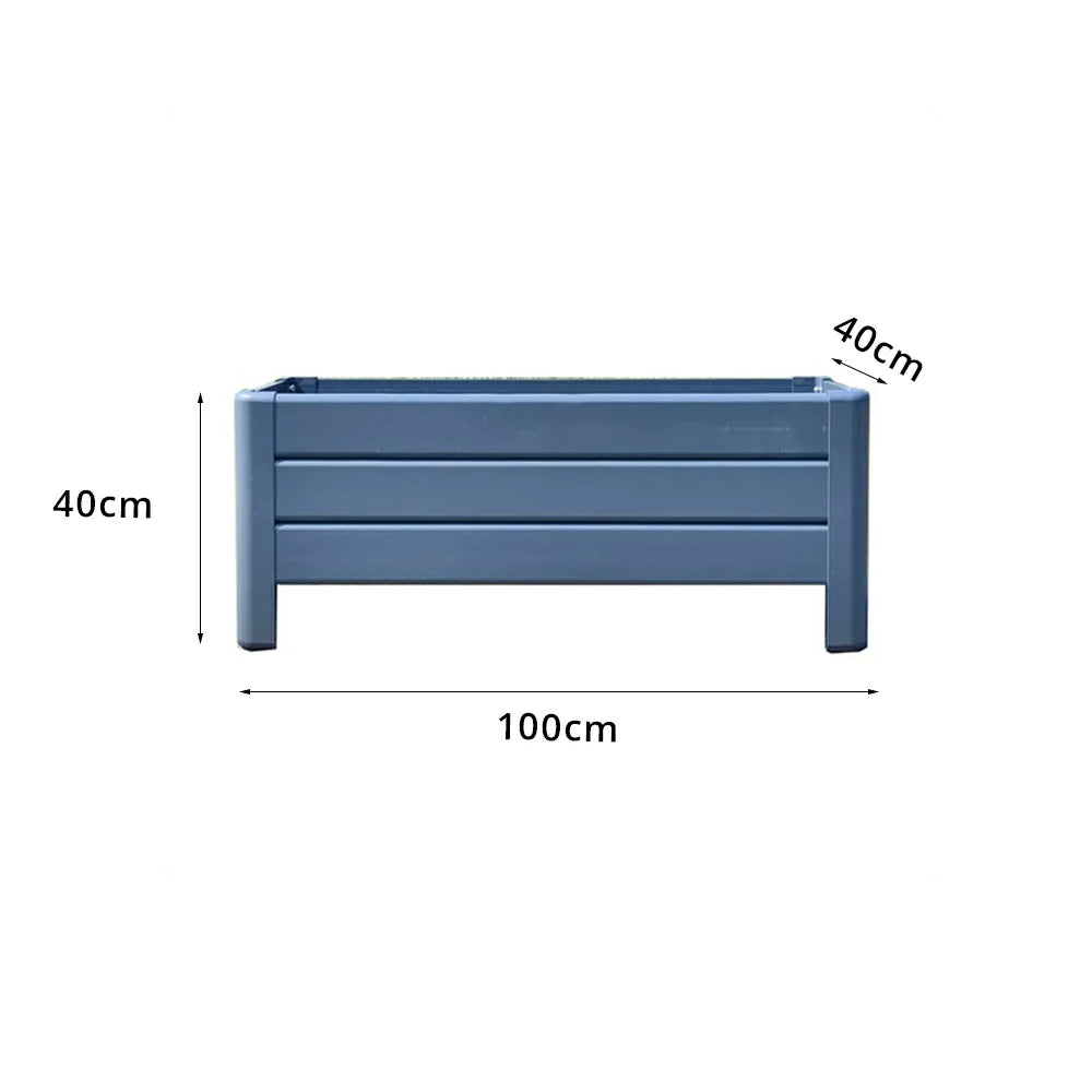 SOLARA Hollow Aluminum Raised Garden Bed Weather Resistant Outdoor Planter Box 100/120cm for Balcony Patio Garden
