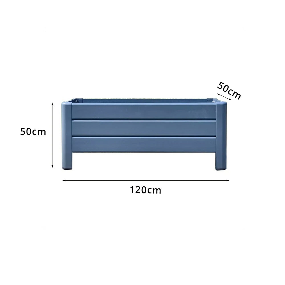 SOLARA Hollow Aluminum Raised Garden Bed Weather Resistant Outdoor Planter Box 100/120cm for Balcony Patio Garden