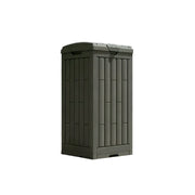 SOLARA 110L Outdoor Rubbish Bin - Slim Space Saving Flip Lid Waste Bin for Garden Patio Balcony - Dark Grey