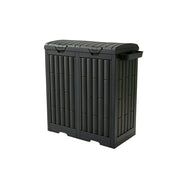 SOLARA 220L Outdoor Rubbish Bin - Dual Flip Lid Waste Bin Large Capacity for Garden Patio Backyard - Dark Grey