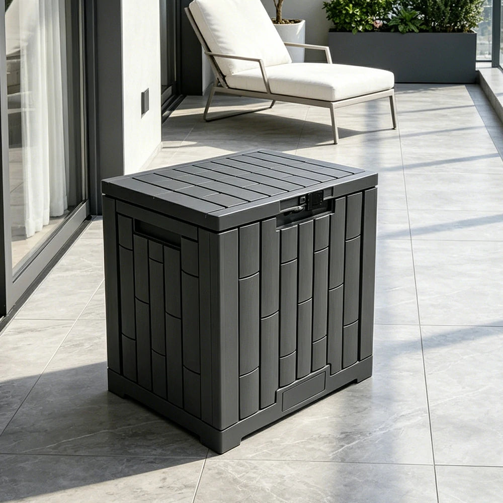SOLARA 123L Outdoor Storage Box - Waterproof UV Resistant Garden Patio Cushion Tool Storage - Dark Grey