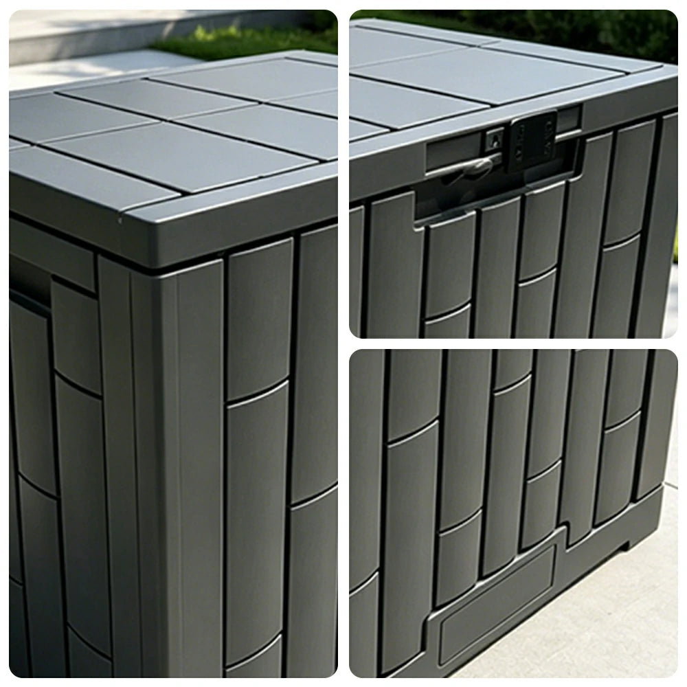 SOLARA 123L Outdoor Storage Box - Waterproof UV Resistant Garden Patio Cushion Tool Storage - Dark Grey
