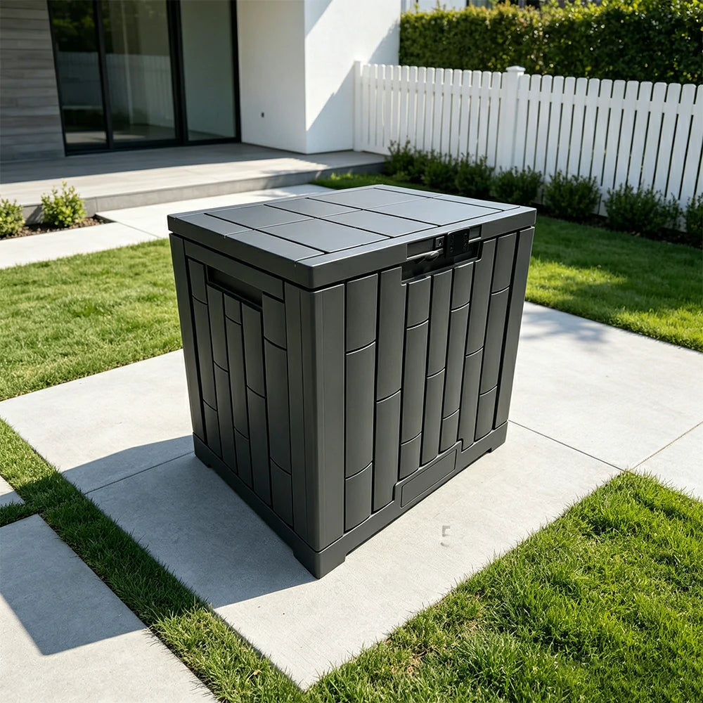 SOLARA 123L Outdoor Storage Box - Waterproof UV Resistant Garden Patio Cushion Tool Storage - Dark Grey