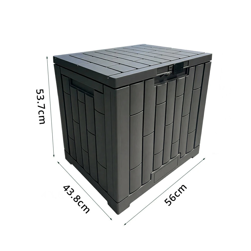 SOLARA 123L Outdoor Storage Box - Waterproof UV Resistant Garden Patio Cushion Tool Storage - Dark Grey