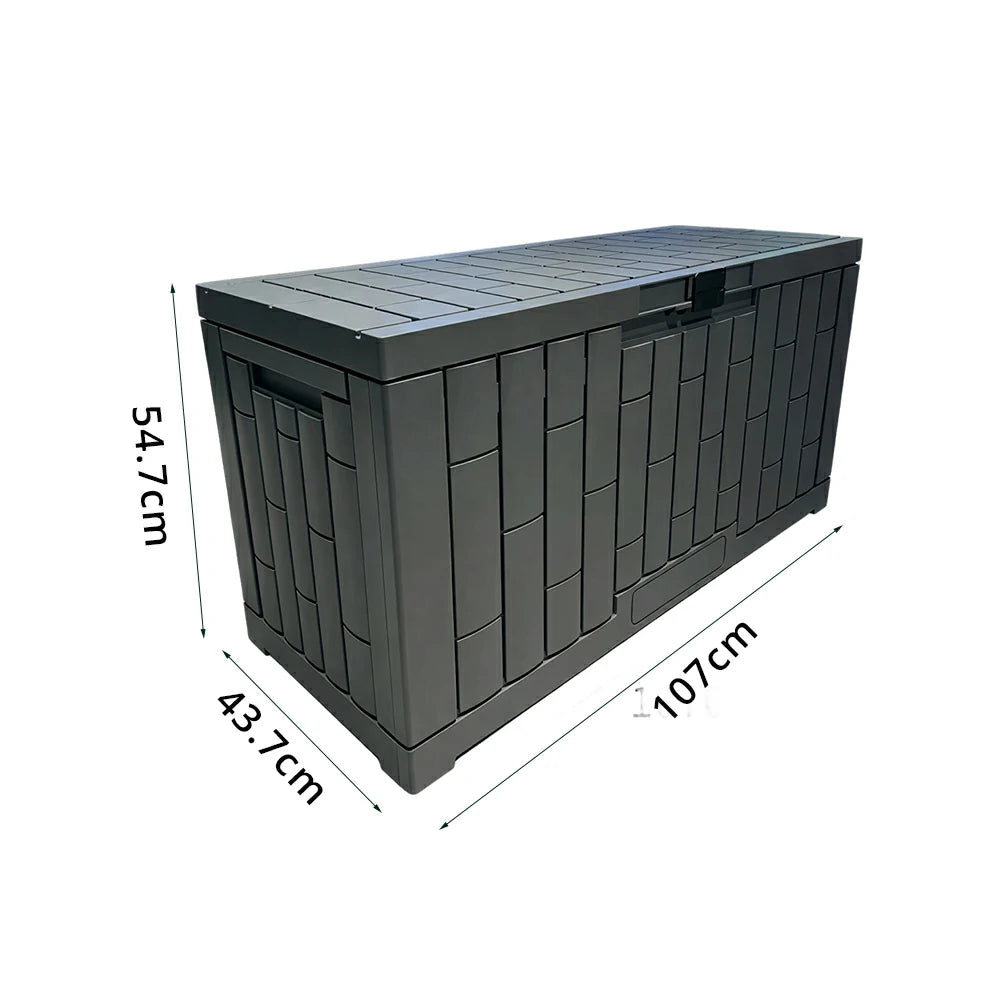SOLARA 169L Outdoor Storage Box - Waterproof UV Resistant Garden Patio Tool Cushion Storage - Dark Grey