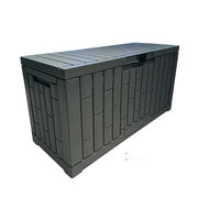 SOLARA 169L Outdoor Storage Box - Waterproof UV Resistant Garden Patio Tool Cushion Storage - Dark Grey