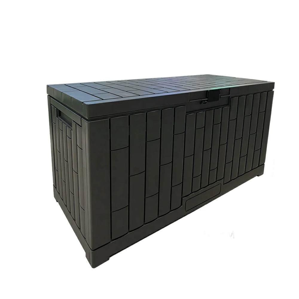 SOLARA Outdoor Storage Box - Waterproof UV Resistant Hydraulic Lid Garden Patio Cushion Tool Storage - Dark Grey