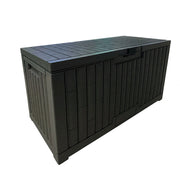 SOLARA 328L Outdoor Storage Box - Waterproof UV Resistant Hydraulic Lid Garden Patio Tool Storage - Dark Grey