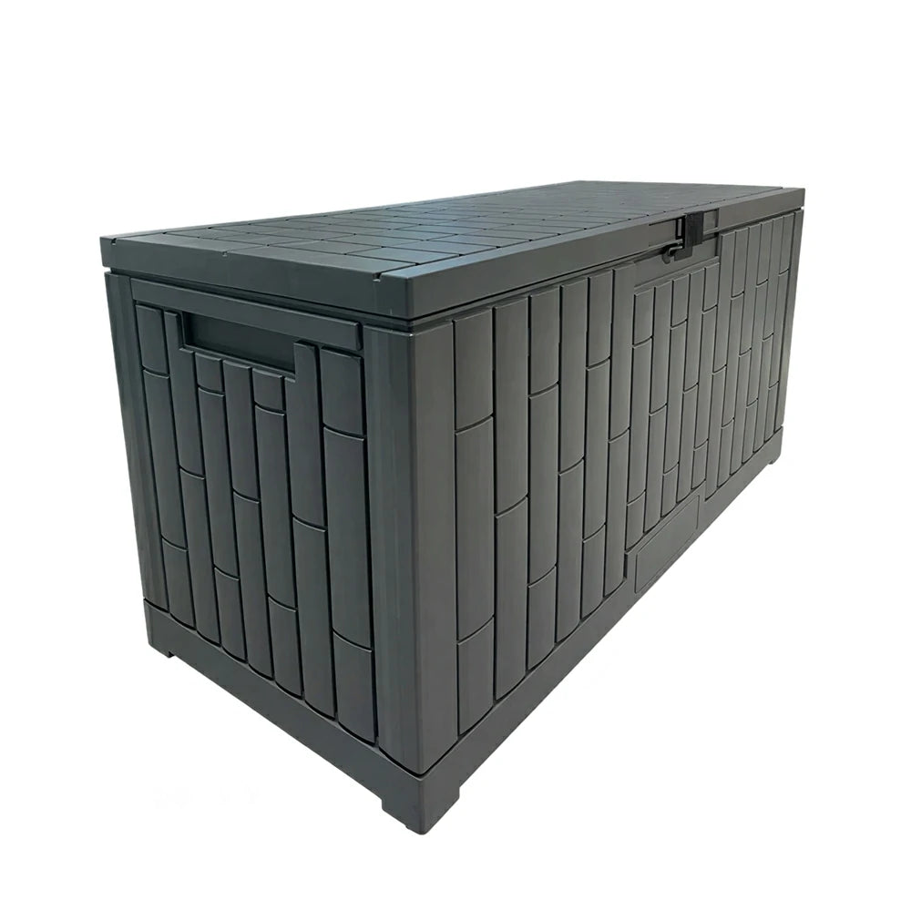 SOLARA Outdoor Storage Box - Waterproof UV Resistant Hydraulic Lid Large Capacity for Garden Patio - Dark Grey