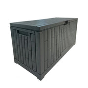 SOLARA Outdoor Storage Box - Waterproof UV Resistant Hydraulic Lid Large Capacity for Garden Patio - Dark Grey