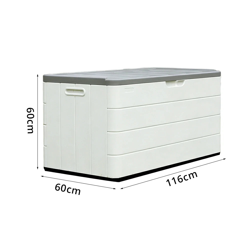 SOLARA Outdoor Storage Cabinet - Weatherproof UV Resistant Lockable Garden Patio Storage Box - White