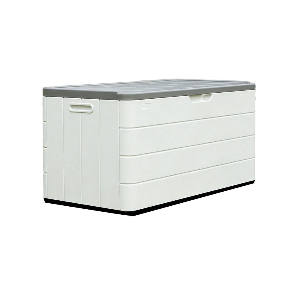 SOLARA Outdoor Storage Cabinet - Weatherproof UV Resistant Lockable Garden Patio Storage Box - White