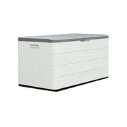 SOLARA Outdoor Storage Cabinet - Weatherproof UV Resistant Lockable Garden Patio Storage Box - White