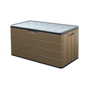 SOLARA Outdoor Storage Cabinet - Weatherproof UV Resistant Lockable Garden Patio Storage Box - Brown