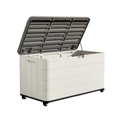 SOLARA Outdoor Storage Cabinet - Weatherproof Lockable Garden Patio Storage Box with Wheels - White