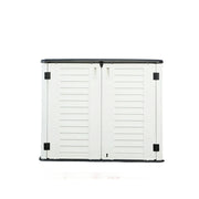 SOLARA Outdoor Storage Cabinet - Weatherproof Lockable Single Tier Garden Patio Tool Storage - White