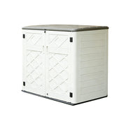 SOLARA Outdoor Storage Cabinet - Weatherproof Lockable Large Garden Patio Tool Storage - White