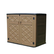 SOLARA Outdoor Storage Cabinet - Weatherproof Lockable Large Garden Patio Tool Storage - Brown