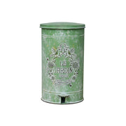 SOLARA 17L Vintage Iron Rubbish Bin - Soft Close Wide Opening Outdoor Waste Bin for Garden Backyard - Green