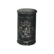 SOLARA 17L Vintage Iron Rubbish Bin - Soft Close Wide Opening Outdoor Waste Bin for Garden Backyard - Black